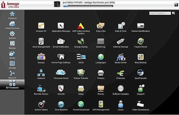 Iomega web interface