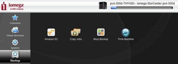 Iomega integration with online backup services